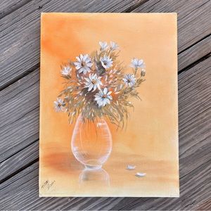 Daisy Painting Signed Flowers Nature